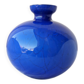 Vase en verre bleu