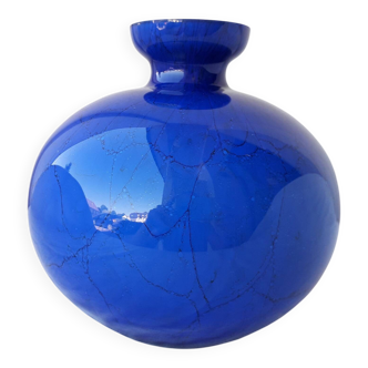 Blue glass vase