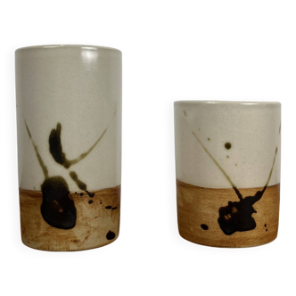 Set de 2 vases / pot à crayon "La Colombe", 1950/60
