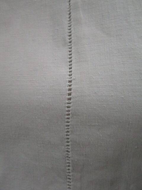 Antique cotton sheet: 310x210cm with openwork embroidery/monogrammed