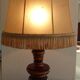 Cherry wood lamp and its leather shade