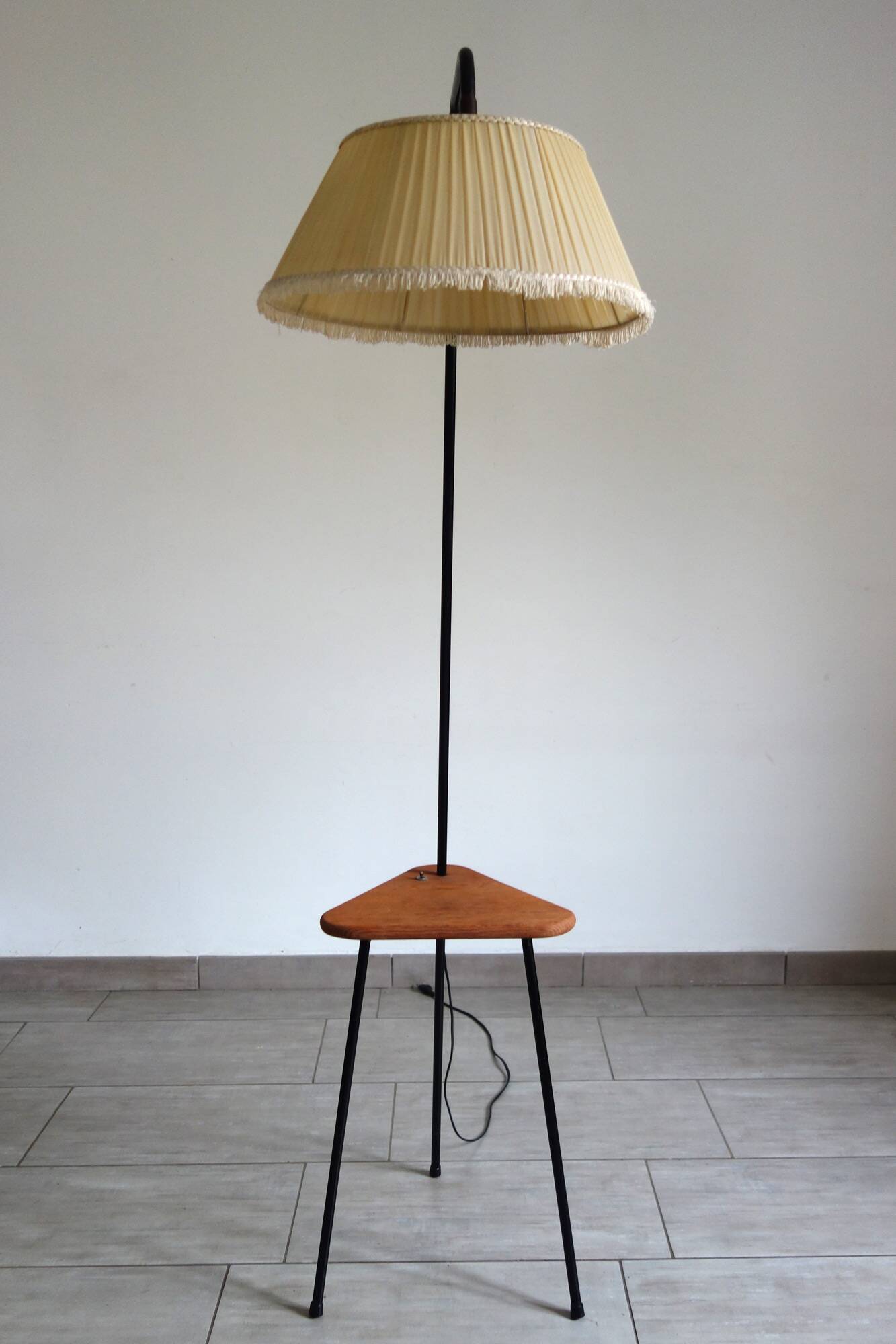 Tripod reading lamp in metal from the 50s/60s, France.