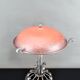 Important Stylized Wrought Iron Lamp with Glass Dome, c. 1930