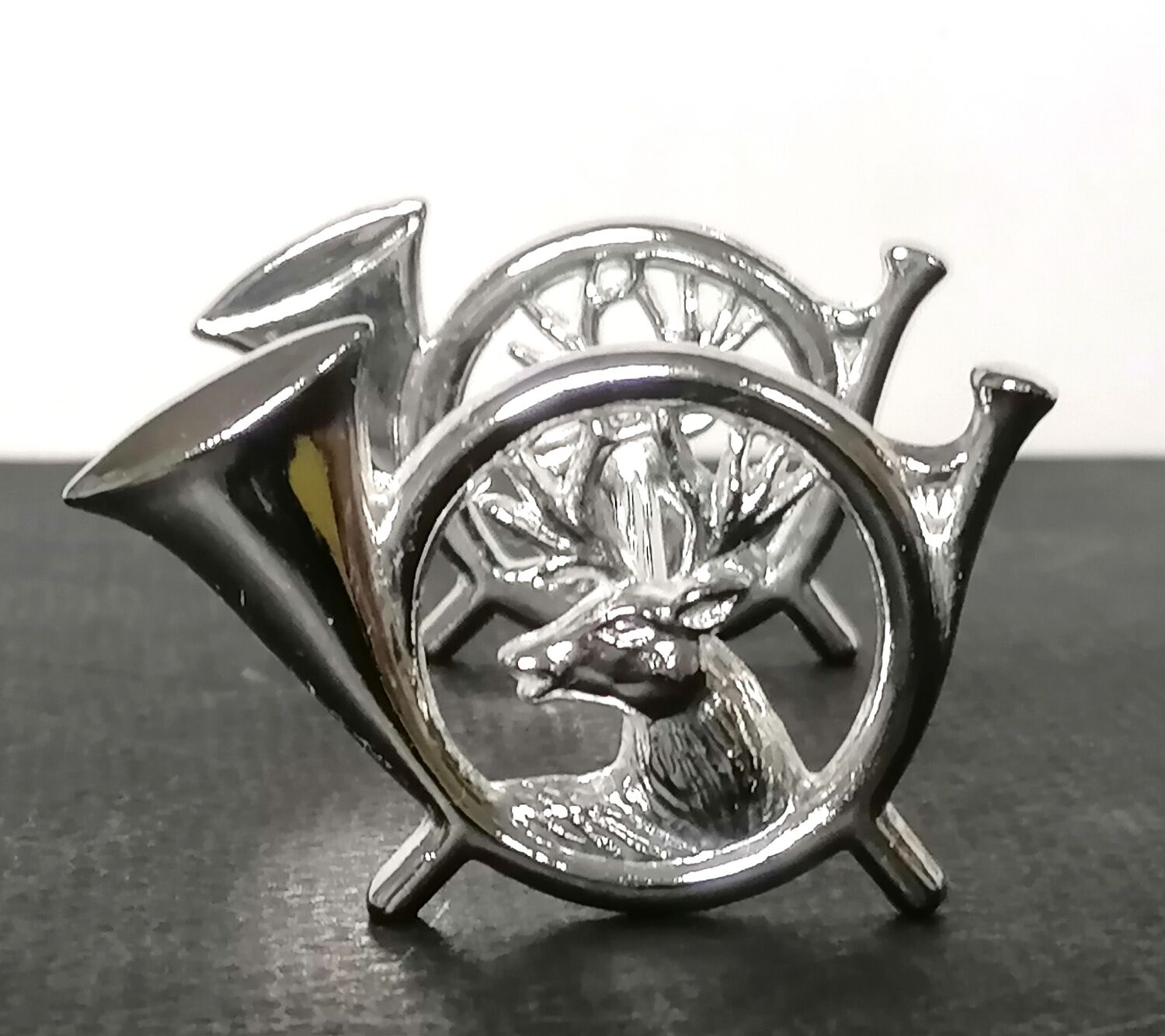 Porte couteau métal argenté chasse