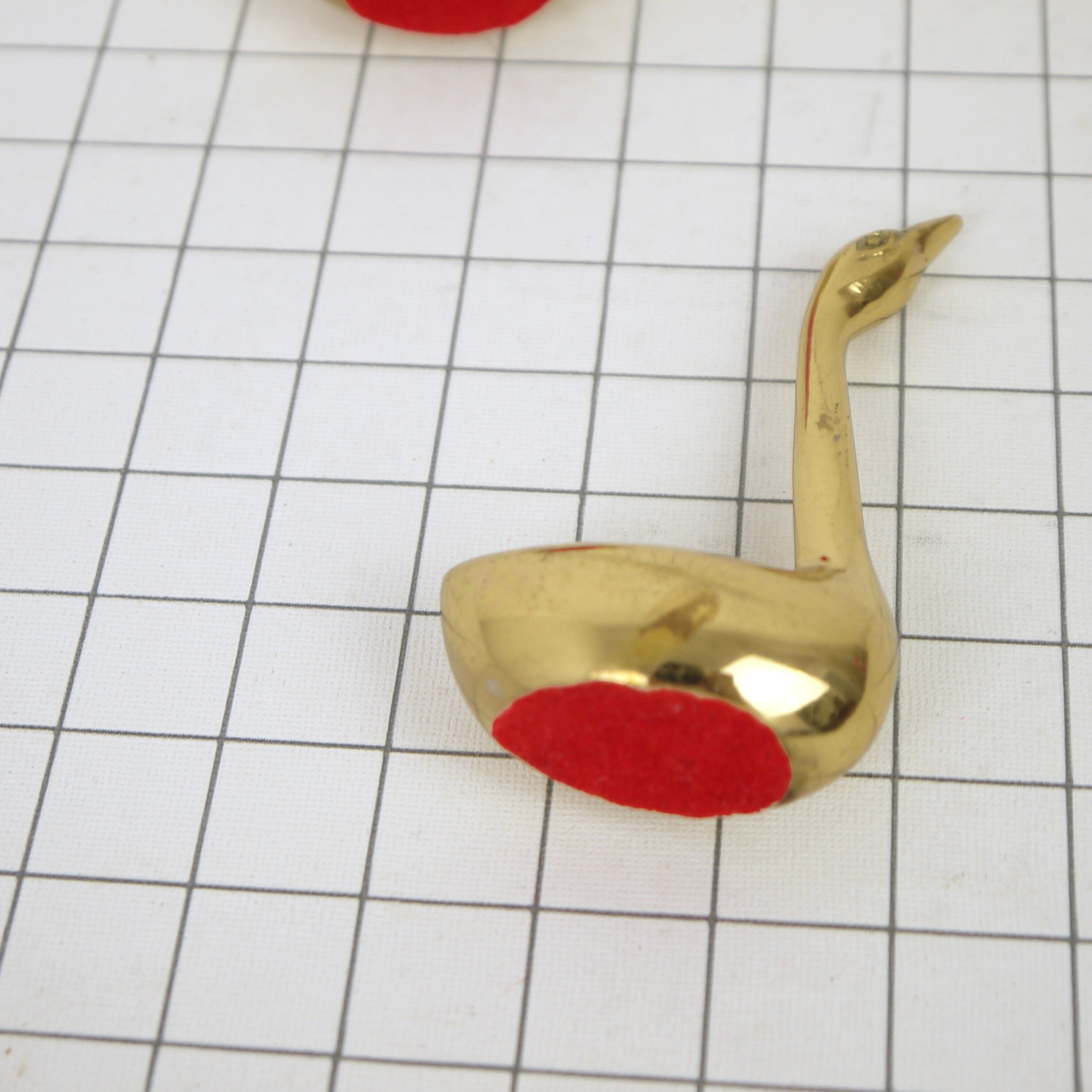Pair of swans brass