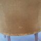 Yellow velvet padded toad armchair