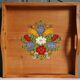 Hand-painted solid wood serving tray, folk art