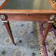 Flat desk in mahogany and leather style Louis XVI restored
