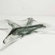 Transparent and green Murano glass ashtray