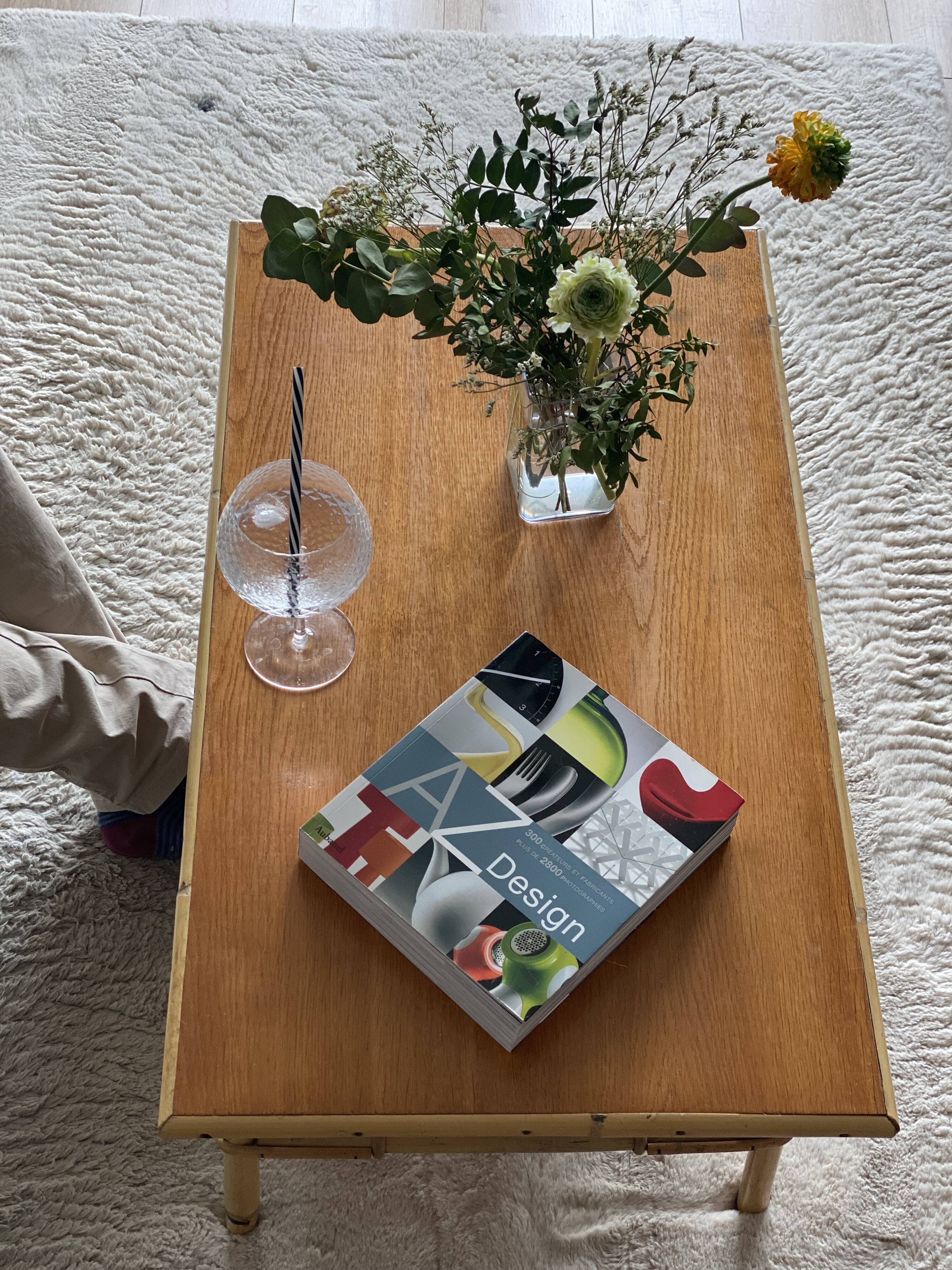 Vintage rattan coffee table