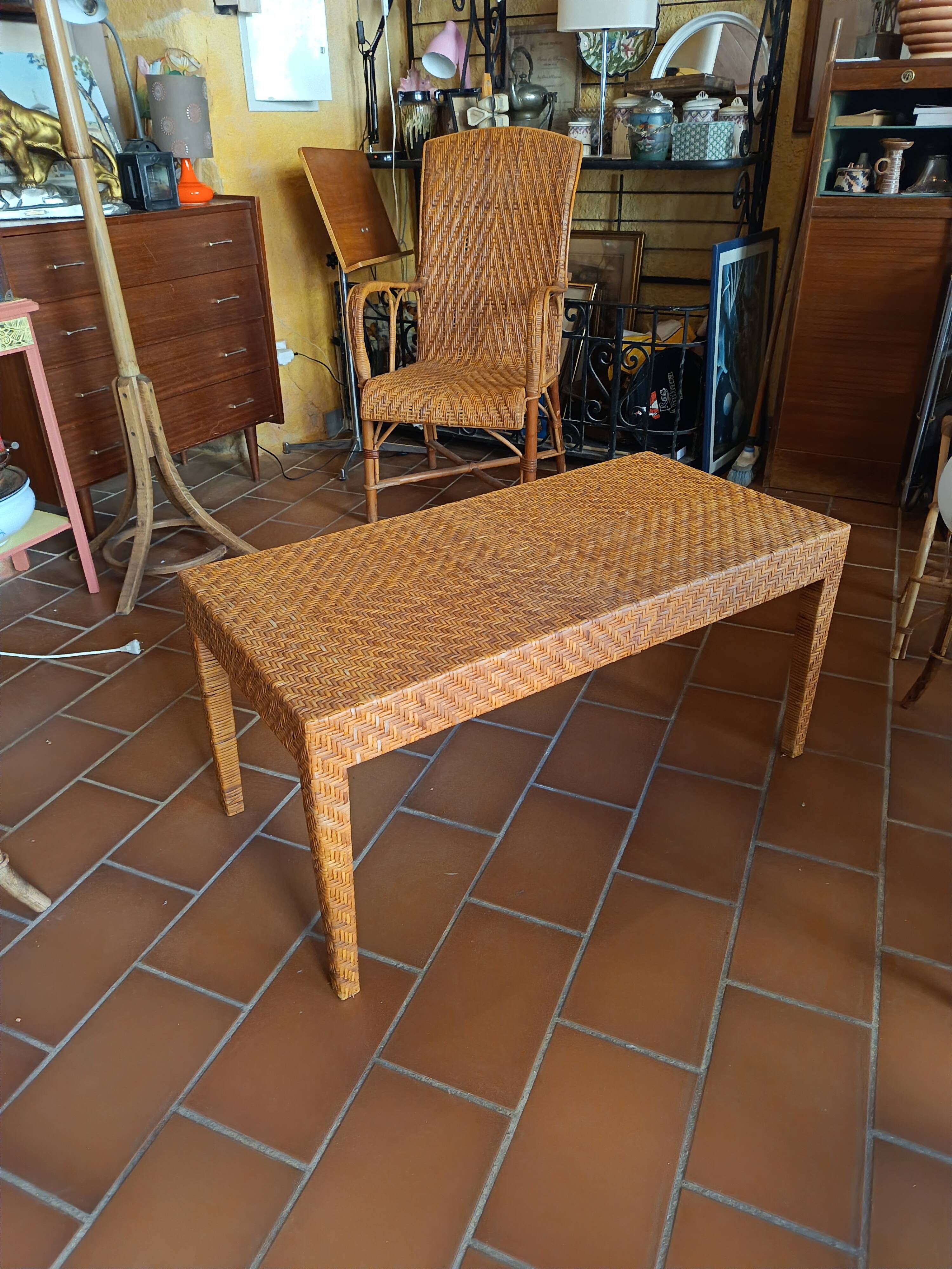 Rattan coffee table
