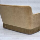 1970s, Danish 2-seater sofa, light green furniture velour.