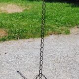 Vintage floor lamp from the 50s in blackened iron in the shape of a chain