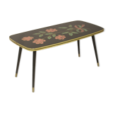 Vintage coffee table year 60 flower patterns