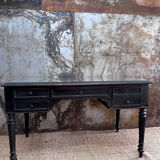 Office XIXth lacquered black and under hand beveled glass