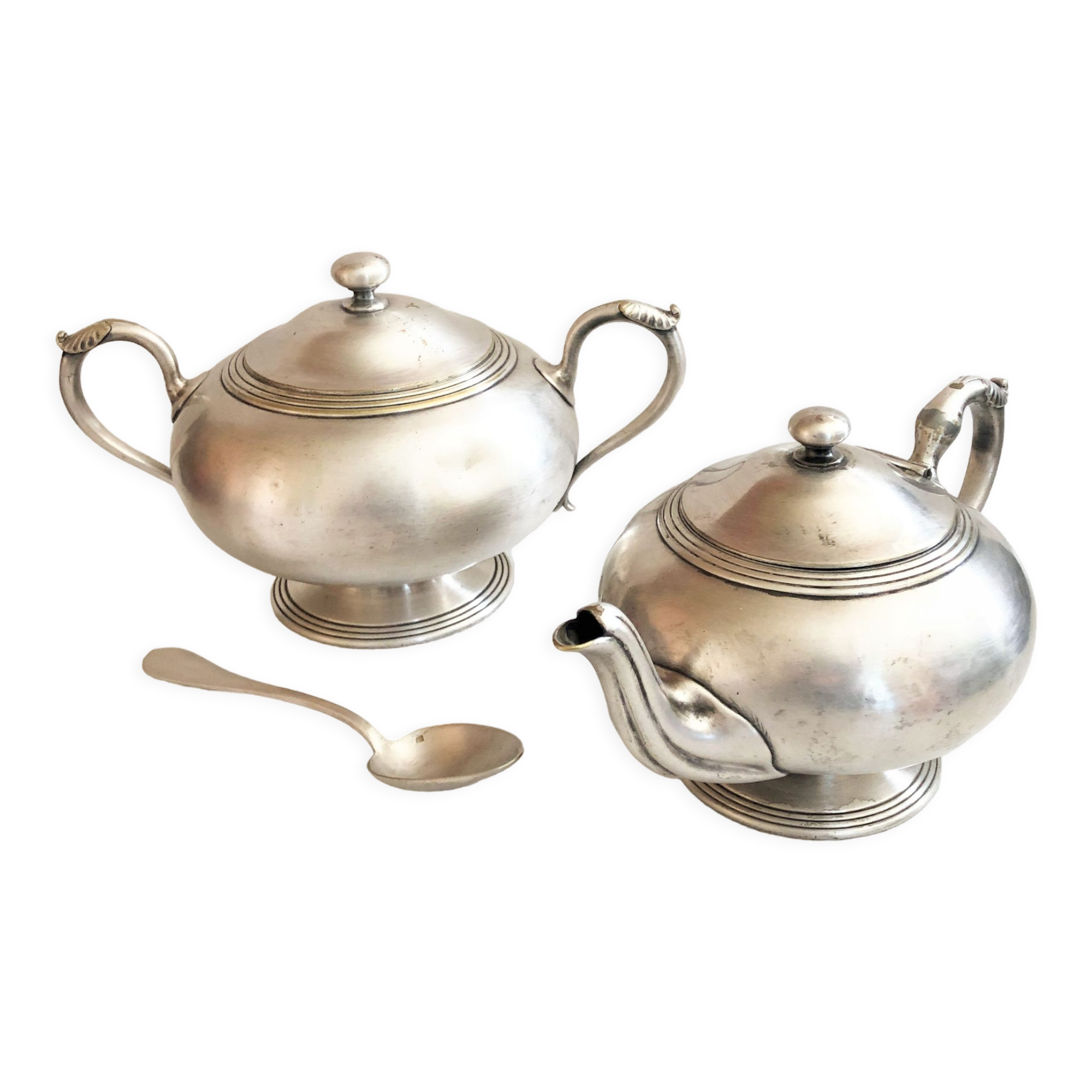 Vintage Buenos Aires silver metal coffee tea set with hallmarks