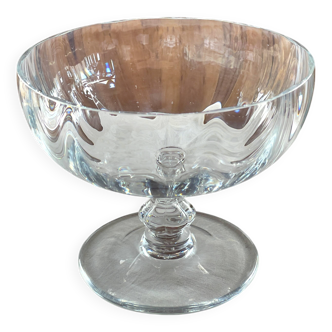 large fruit bowl on a pedestal in Sèvres crystal from the 1950s