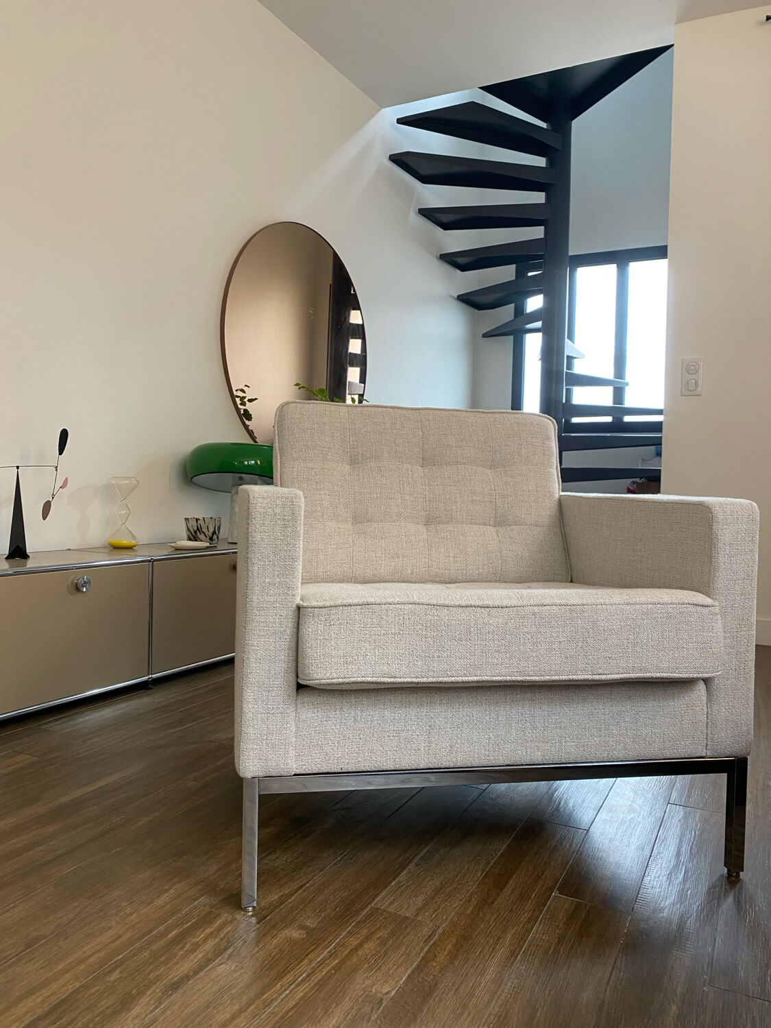 Fauteuil Florence Knoll signé - Chrome impeccable
