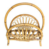 Magazine holder or vintage rattan bamboo plants