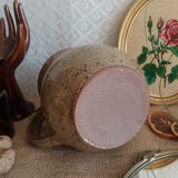 Enamelled stoneware decanter / pitcher with ice cube reserve - vintage