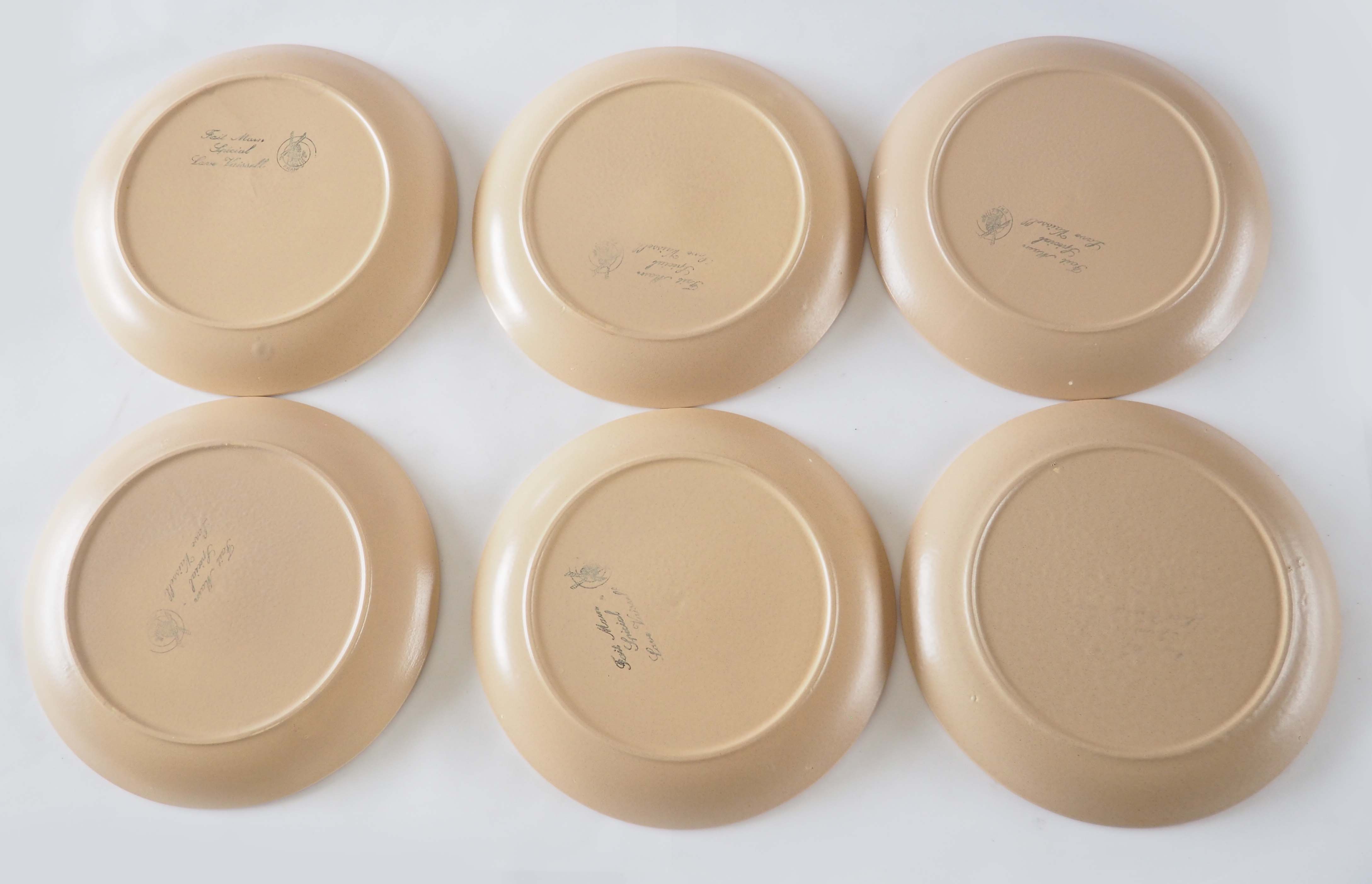 Series of 6 stoneware plates
