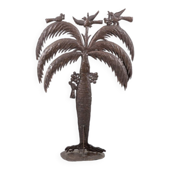 Mid-Century wrought metal Palm Tree by Atelier Marolles