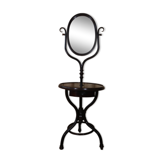 Thonet style curved wood bathroom cabinet