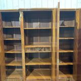 Louis XV style 3-door wardrobe in oak and rosewood - 1970s