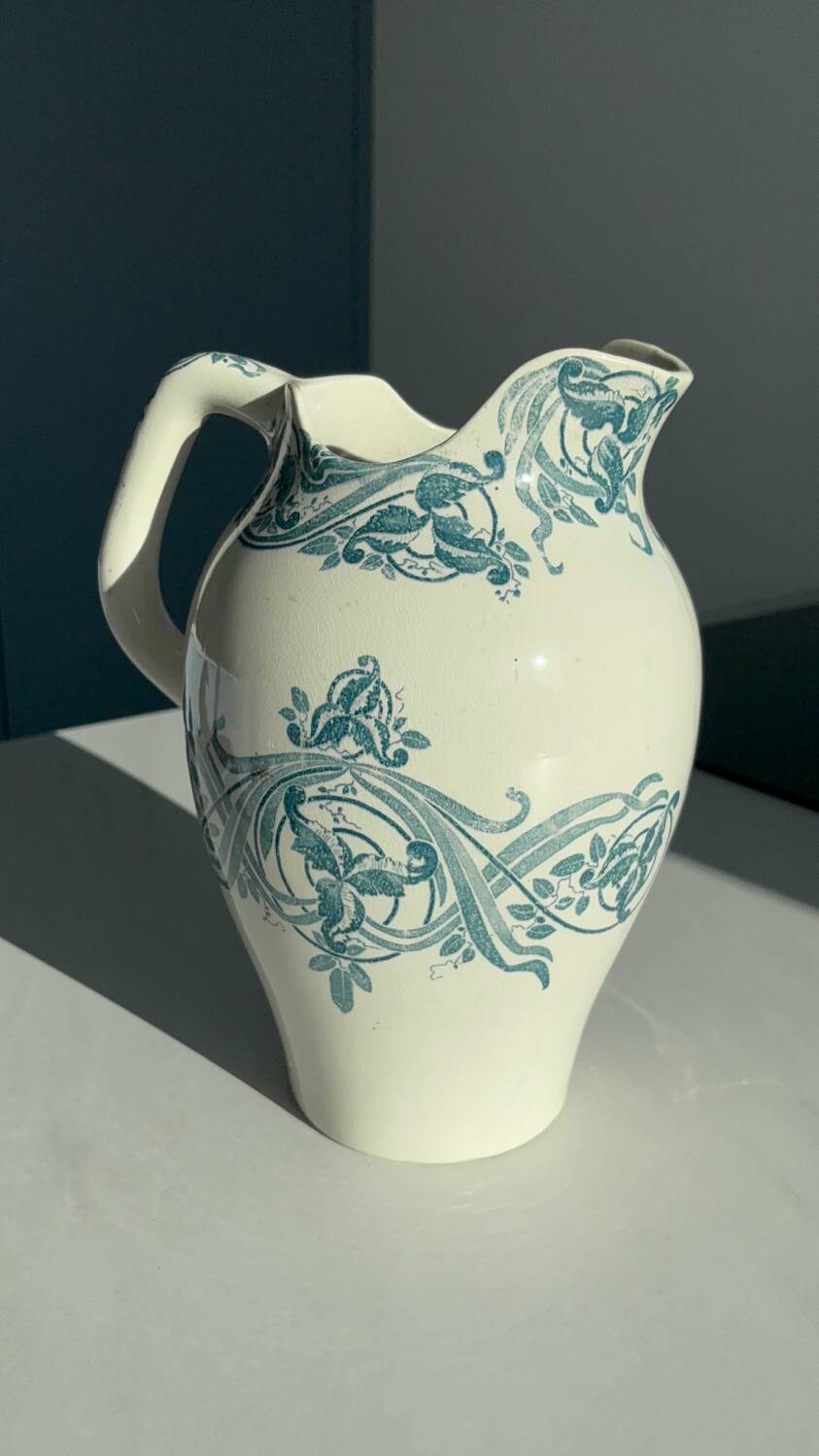 Antique toilet bowl Creil and Montereau Louise ironstone