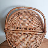 Set of 3 rattan baskets, with lid