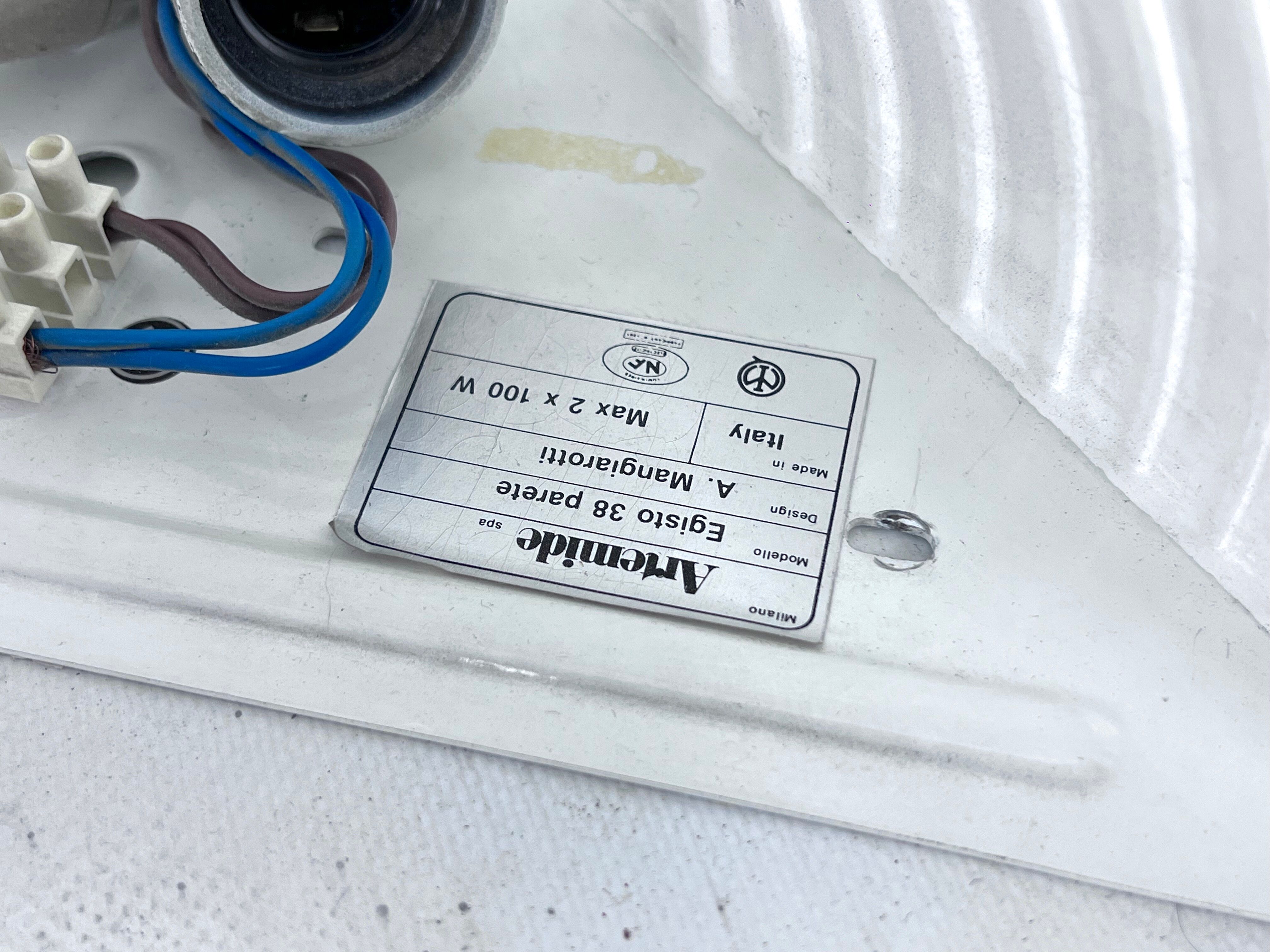 Vintage Pair of Egisto 38 sconces by Angelo Mangiarotti for Artemide. Italy 1980s