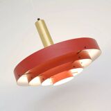 Red Scandinavian lamp, Denmark 1960s