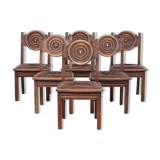 6 chaises de salle à manger en chêne déco