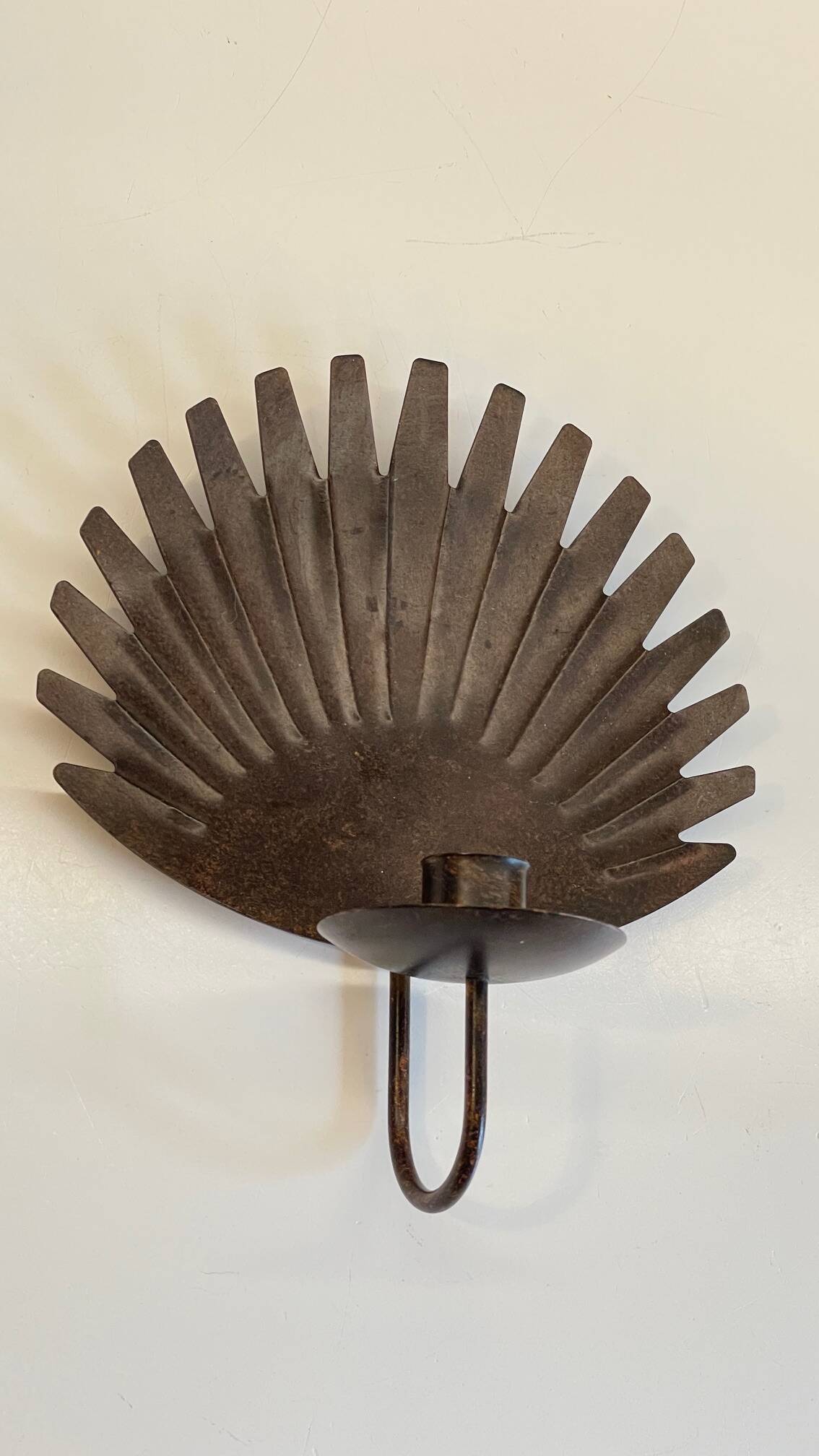 Brown patina wall candle holder