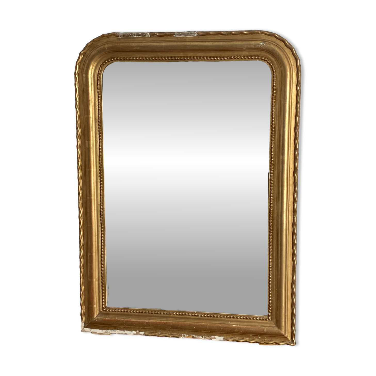 Louis Philippe mirror from the late 19th century. Gilded. 86x62.