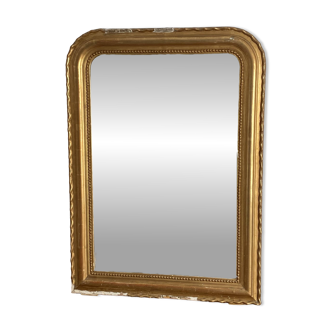 Miroir Louis Philippe fin 19ème. Doré. 86x62.