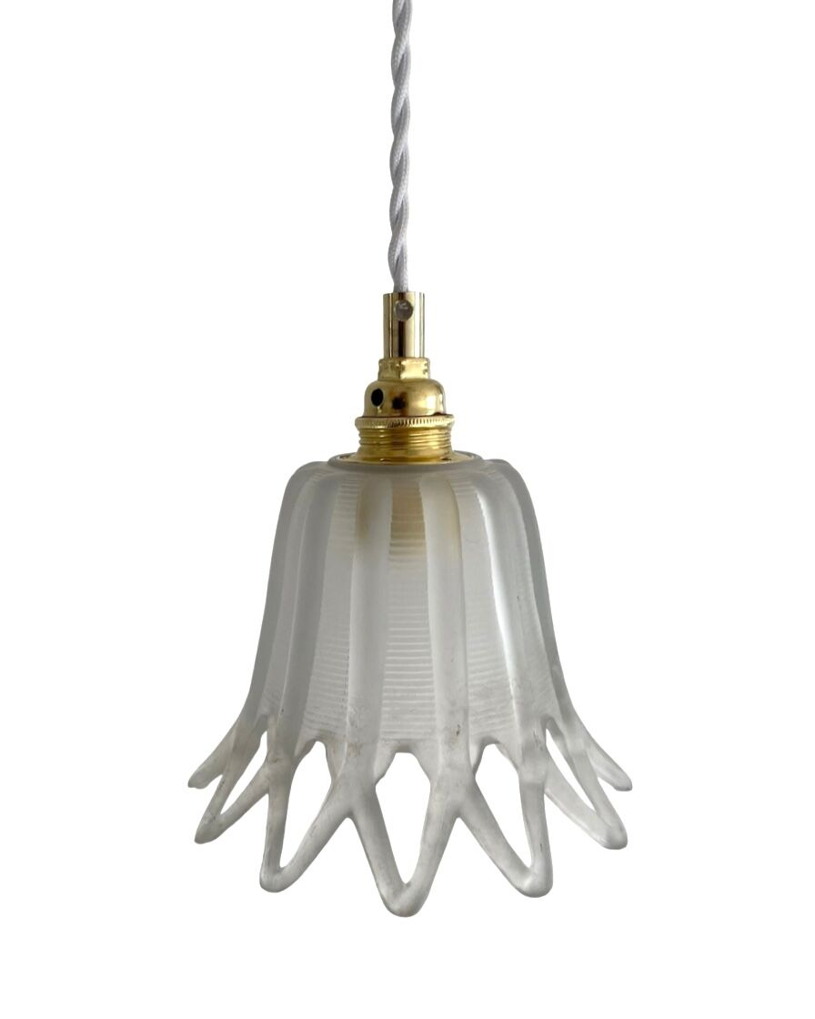 Vintage carved glass lamp