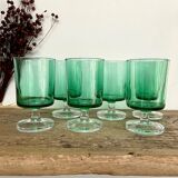 6 LUMINARC emerald green glasses
