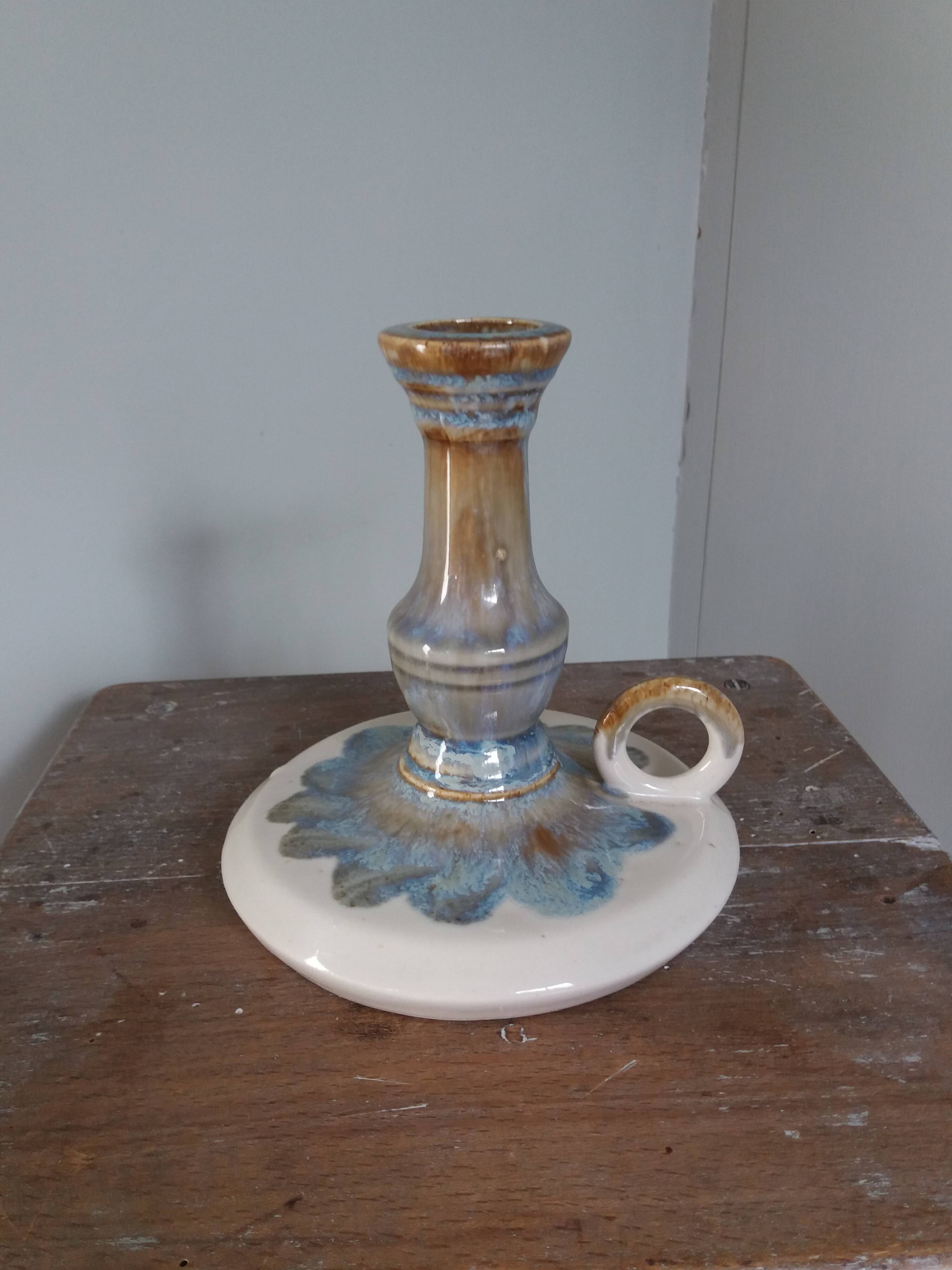 Rhodaceram flamed cloud sandstone candle holder