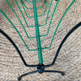 Vintage 50s metal and green wire magazine rack