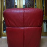 Vintage red leather Lounge Chair by Calia Italia, 1990s