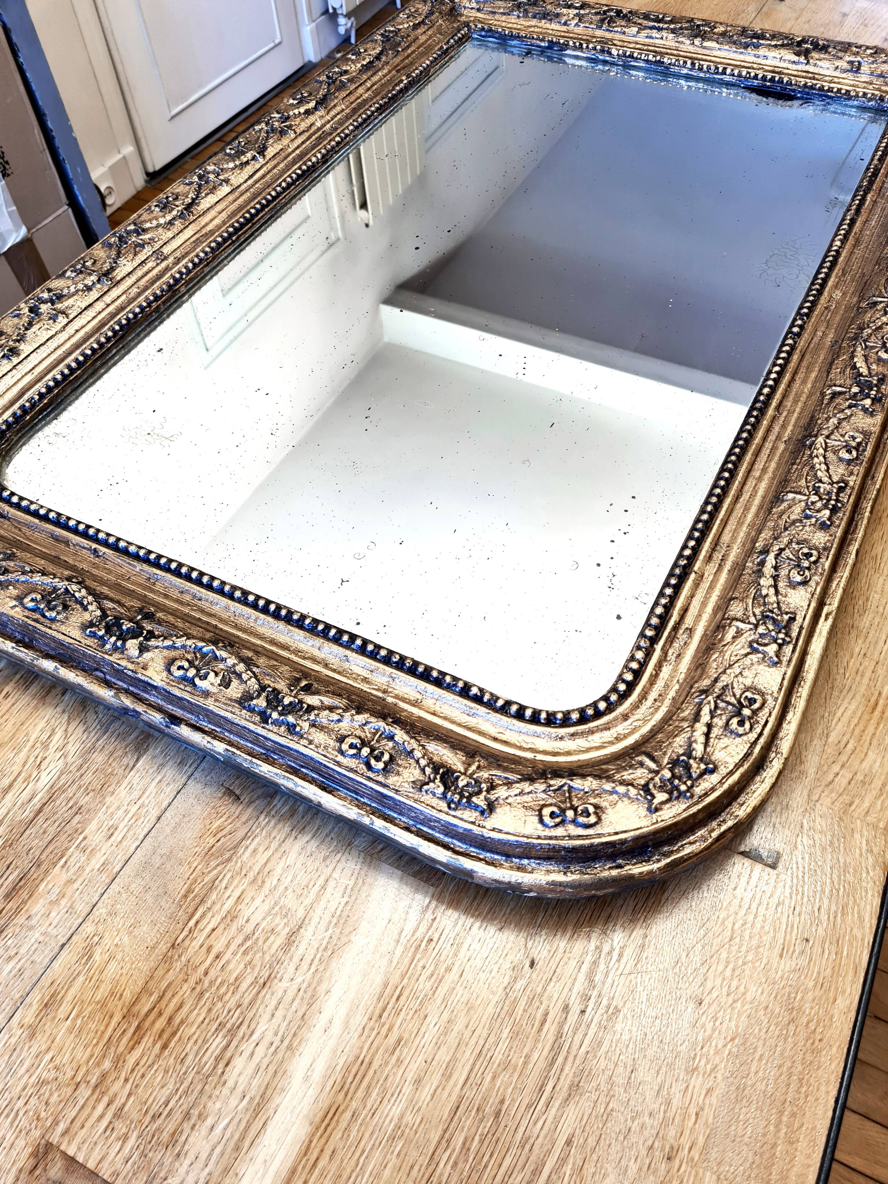 Antique gilded Louis-Philippe mirror – “Adélaïde”