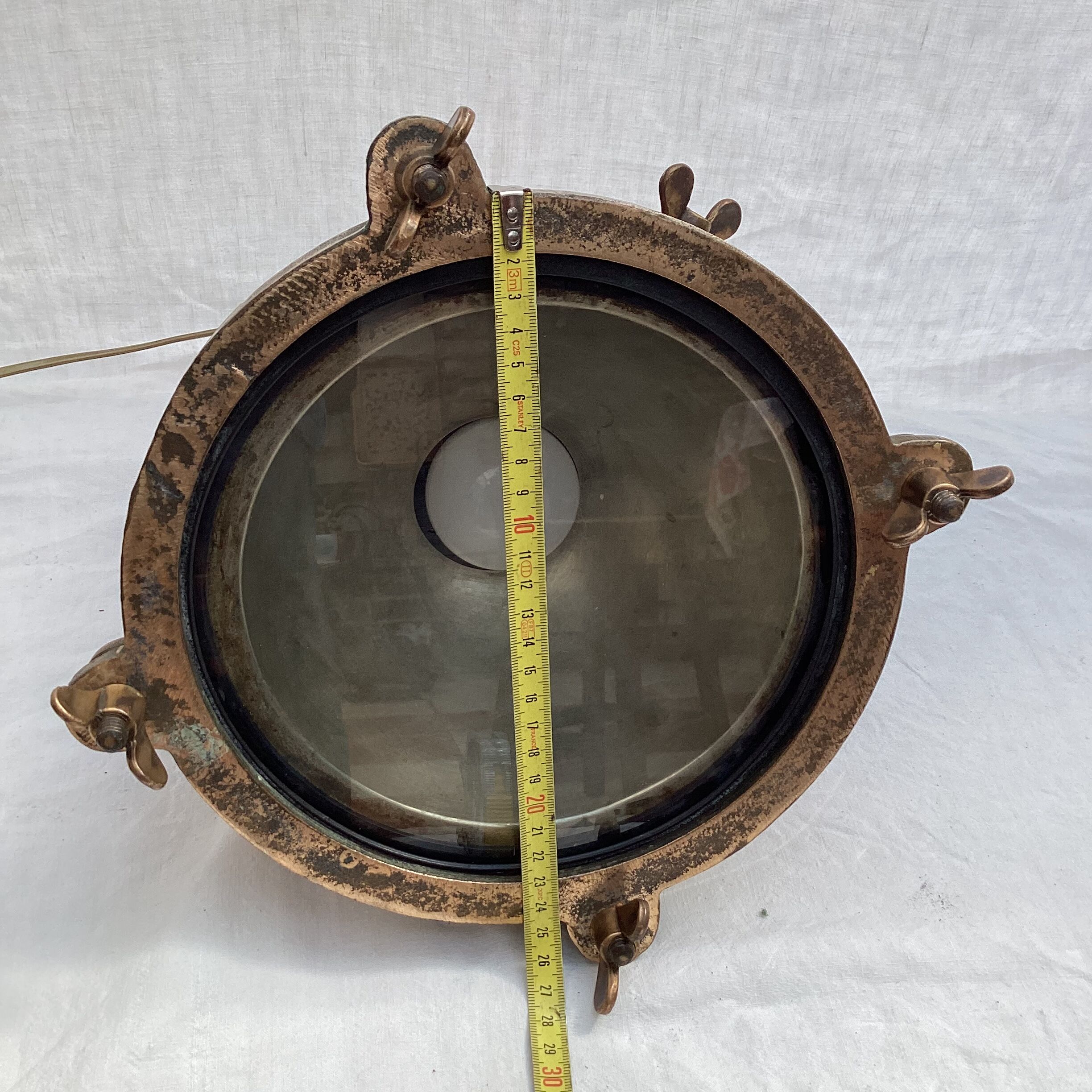 Industrial copper hanging lamp around the 1950