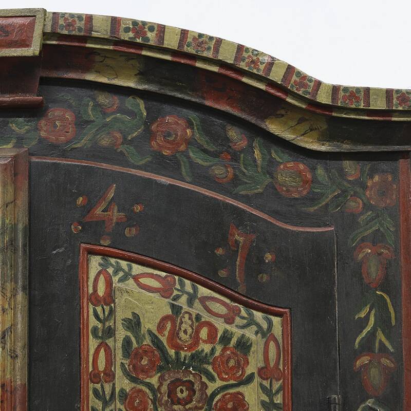 Folk art painted bridal wardrobe