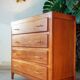 Commode en chêne doré, années 60