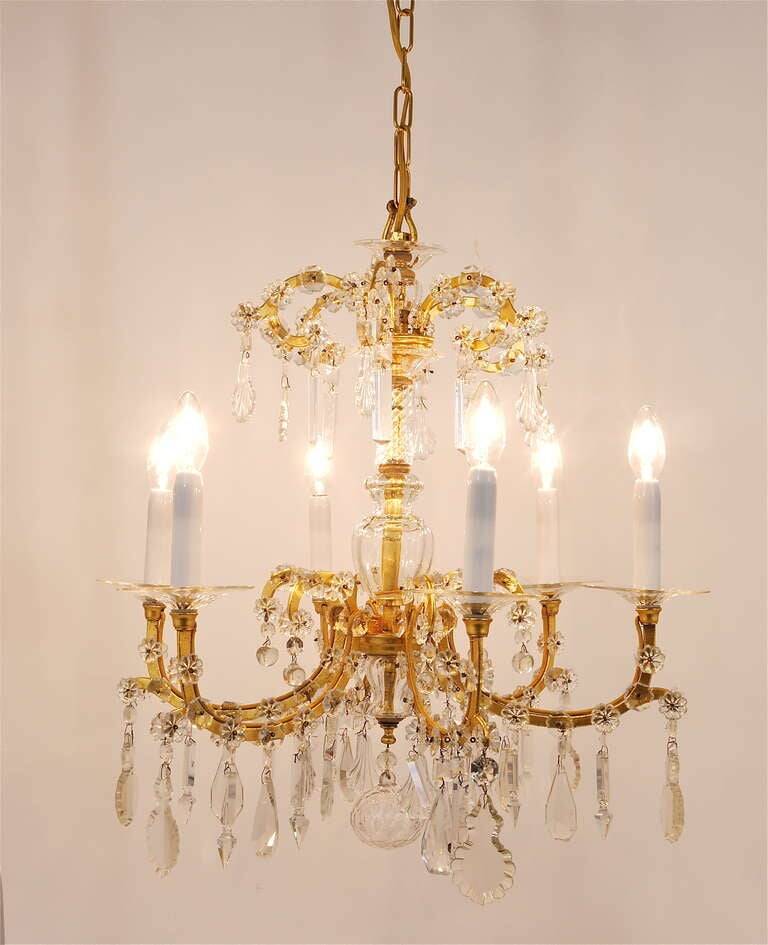 Maria Theresa salon chandelier, baroque Lobmeyr, crystal glass, Vienna, 1940s