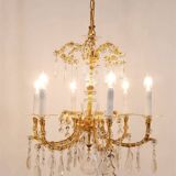 Maria Theresa salon chandelier, baroque Lobmeyr, crystal glass, Vienna, 1940s
