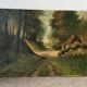 Cottage in the woods, oil on canvas signed