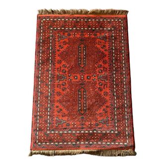 Tapis oriental fait main xxe avec franges 144 x 94 cm