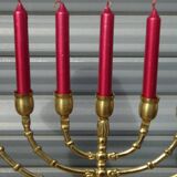 7-branch chandelier, in gilded brass, signed Wainberg.